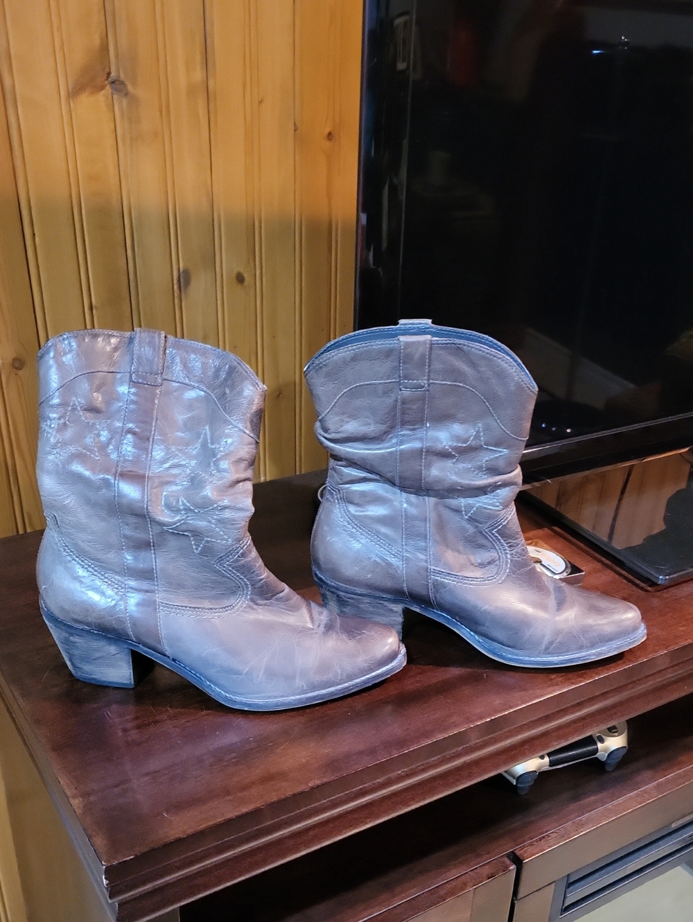 Arrow Brown Leather Western Cowboy Boots